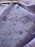 Exquisite Quality Silk Organza Sheer Embroidery/ Hand Painted - PURPLE!!!