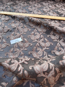 Exquisite Quality Silk Organza Embroidery Paisley - BROWNS!!!