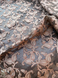 Exquisite Quality Silk Organza Embroidery Paisley - BROWNS!!!