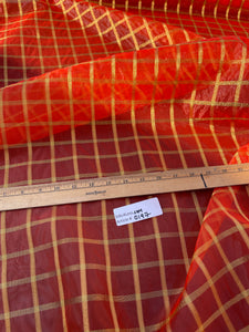 Exquisite Quality Silk Organza Plaid - ORANGE!!!