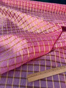 Exquisite Quality Silk Organza  Plaid - PURPLE GOLD!!!