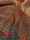 Exquisite Quality Organza Silk Plaid - GREENS/ GOLD!!!