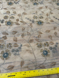 Exquisite Quality Silk Organza Sheer Embroidery/ Hand Painted - IVORY/ OLIVE/ GRAY!!!