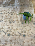 Exquisite Quality Silk Organza Sheer Embroidery/ Hand Painted - IVORY/ OLIVE/ GRAY!!!