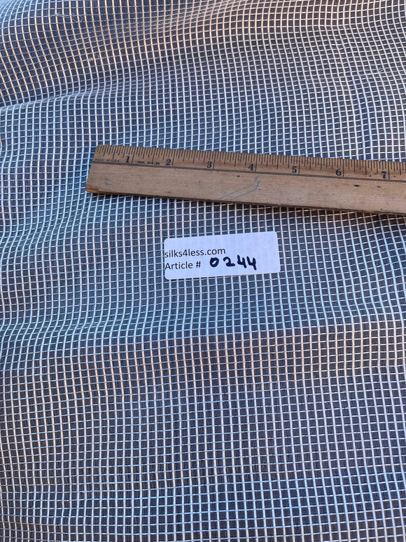 Exquisite Quality Organza Silk Gingham check - WHITE/ SILVER!!!