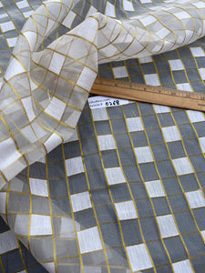 Exquisite Quality Silk Organza Plaid - GOLD/ OFF-WHITE!!!