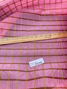 Exquisite Quality Silk Organza Plaid- HOT PINK/ GOLD!!!