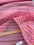 Exquisite Quality Silk Organza Plaid- HOT PINK/ GOLD!!!