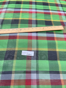 Exquisite Quality Silk Organza Plaid - GREENS/ RED/ OFF-WHITE!!!