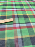 Exquisite Quality Silk Organza Plaid - GREENS/ RED/ OFF-WHITE!!!