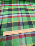 Exquisite Quality Silk Organza Plaid - GREENS/ RED/ OFF-WHITE!!!