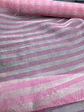 Exquisite Quality Silk Organza/ Silk Tissue Stripes- PINK/ WHITE!!!