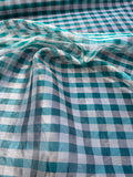 Exquisite Quality Silk Organza/Silk Tissue Check- EMERALD GREEN/ WHITE GOLD!!!