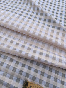 Exquisite Quality Silk Organza/ Dupioni Sheers Plaid - WHITE/ PEACH!!!