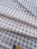 Exquisite Quality Silk Organza/ Dupioni Sheers Plaid - WHITE/ PEACH!!!