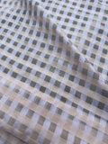 Exquisite Quality Silk Organza/ Dupioni Sheers Plaid - WHITE/ PEACH!!!