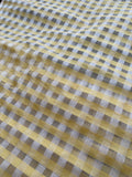 Exquisite Quality Silk Organza/ Dupioni Sheers Plaid - WHITE/ GOLD!!!