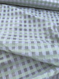 Exquisite Quality Silk Organza/ Dupioni Sheers Plaid - WHITE/ LIGHT GREEN!!!