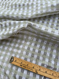 Exquisite Quality Silk Organza/ Dupioni Sheers Plaid - WHITE/ MINT GREEN!!!