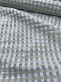 Exquisite Quality Silk Organza/ Dupioni Sheers Plaid - WHITE/ MINT GREEN!!!