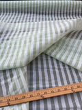 Exquisite Quality Silk Organza/Spun Silk Sheers Stripes - LIGHT GREEN/ OFF-WHITE!!!