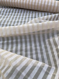 Exquisite Quality Silk Organza/Spun Silk Sheers Stripes - LIGHT PEACH/ OFF-WHITE!!!