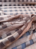 Exquisite Quality Silk Organza Sheer Plaid- BROWNS!!!