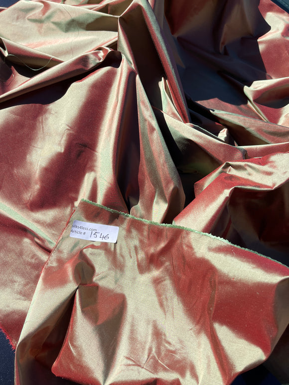 TS-7043: Red Gold Silk Taffeta Fabric 100% Silk - Silks Unlimited