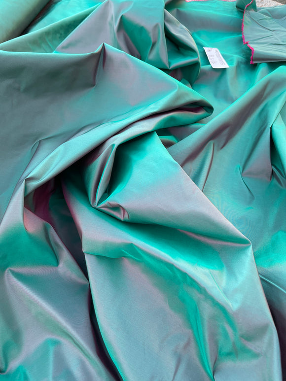 Fabulous Quality Silk Iridescent Taffeta - GREEN/TURQUOISE/PURPLE!!!