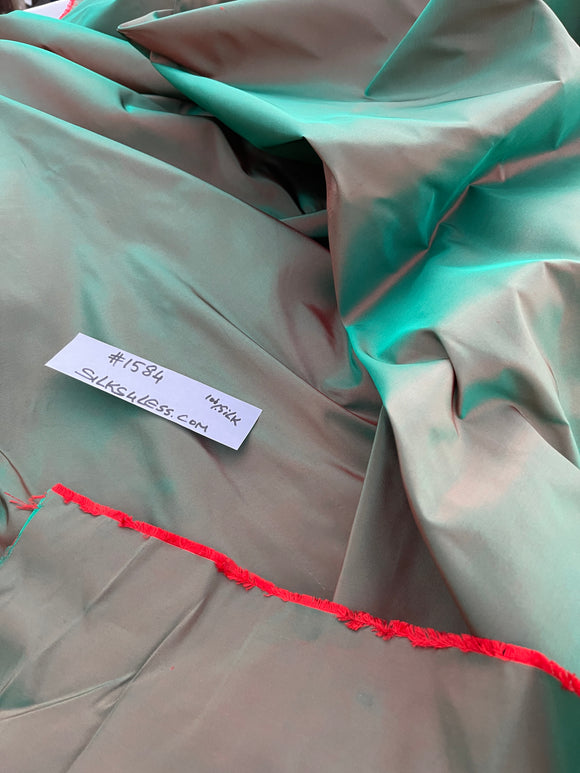 Fabulous Quality Silk Taffeta Iridescent - GREEN/RED/COPPER!!!