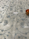 Exquisite Quality Silk Organza Hand Embroidered - BLUE/ GRAY!!!