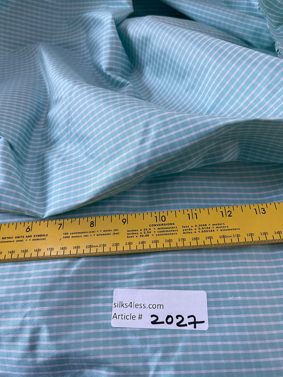 Designer Quality Silk Shantung Gingham Check - AQUA/WHITE!!!