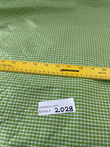 Designer Quality Shantung Gingham Check - GREEN/ WHITE!!!