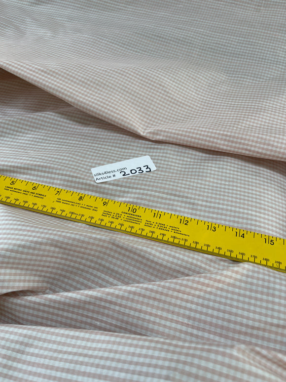 Designer Quality Silk Shantung Gingham Check - BABY PINK/ WHITE!!!