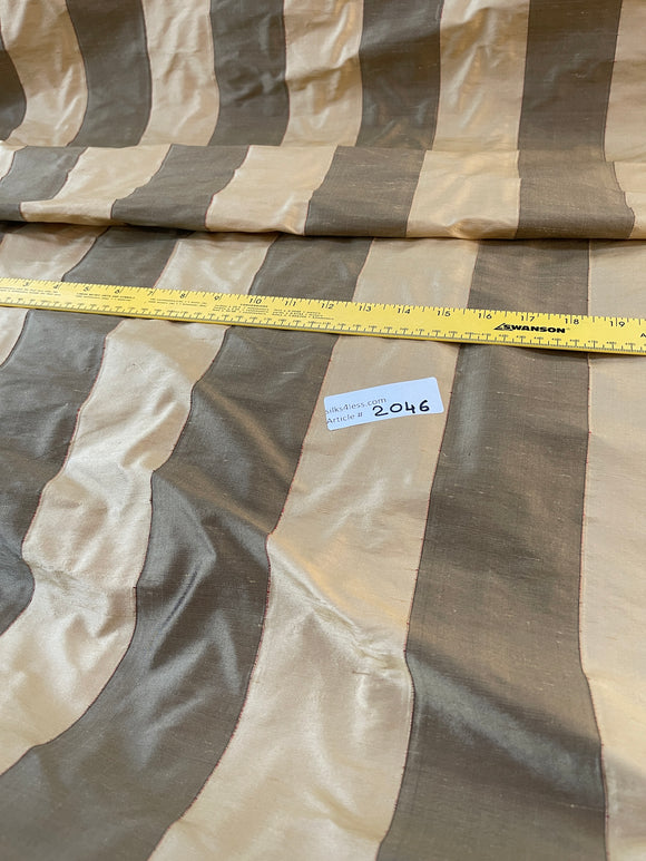 Designer Quality Silk Shantung Stripes -BANANA GOLD/ OLIVE GOLD!!!