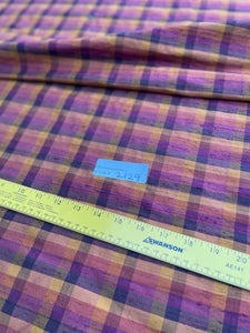 Designer Quality Silk Dupioni Gingham Check - BROWNS!!!