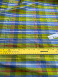 Designer Quality Slubby Silk Dupioni Plaid - GREENS/ BLUES!!!