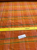 Designer Quality Silk Dupioni Plaid - GREENS/ RED/ ORANGE!!!