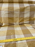 Designer Quality Silk Shantung Plaid - GOLD/ CREAM/ GOLDEN YELLOW!!!