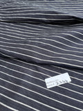 Designer Quality Silk Dupioni Weft Stripes - BLACK/ SILVER!!!