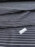 Designer Quality Silk Dupioni Weft Stripes - BLACK/ SILVER!!!