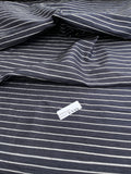 Designer Quality Silk Dupioni Weft Stripes - BLACK/ SILVER!!!