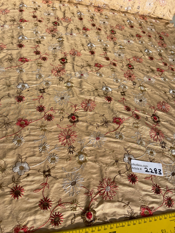 Exquisite Quality Silk Shantung Embroidery - CREAM/ FLORAL!!!