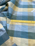 Designer Quality Silk Shantung Plaid - BLUES/ CREAM/ IVORY!!!