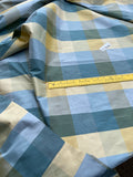 Designer Quality Silk Shantung Plaid - BLUES/ CREAM/ IVORY!!!