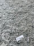 Designer Quality Silk Shantung Hand Embroidery  - PEWTER!!!