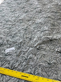 Designer Quality Silk Shantung Hand Embroidery  - PEWTER!!!