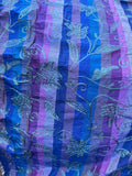 Designer Quality Silk Shantung Floral Embroidery  - BLUES!!!