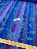 Designer Quality Silk Shantung Floral Embroidery  - BLUES!!!