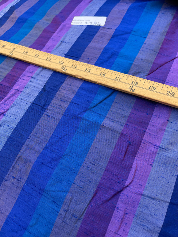 Designer Quality Silk Shantung Stripes - BLUES!!!